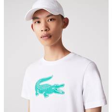 Lacoste Men's SPORT 3D Print Crocodile Breathable Jersey T-Shirt White