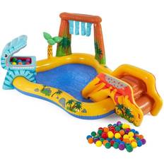 Intex Multicolor PVC Inflatable Dinosaur Water Splash Play & Plastic Fun Ballz, 100 Pack