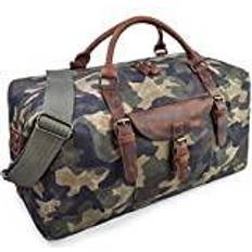 Oversized travel duffel bag waterproof canvas genuine leather weekend bag wee