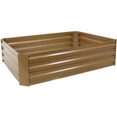 Corrugated metal planter box Sunnydaze Raised Metal Garden Bed Corrugated