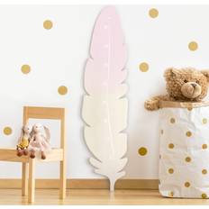 Kindermesslatte Holz Feder Rosa