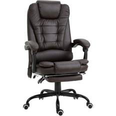 Vinsetto Microfiber Office Chair with Massage, Heat, Footrest, Pink