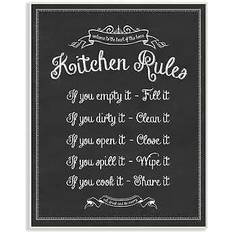 Wall Decor Stupell Industries The Home Collection Kitchen Rules Chalkboard Vintage Sign Plaque Art Wall Decor