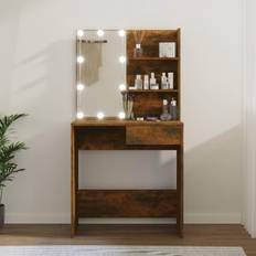 Brune Sminkebord vidaXL Smoked oak Dressing Table