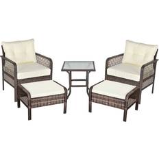 Comfortable outdoor furniture without cushions OutSunny 5-Piece Wicker Outdoor Lounge Set