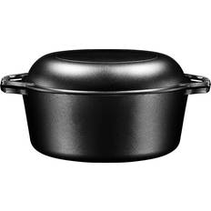 Bruntmor  Enameled 2 In 1 Double Dutch Oven And Domed Skillet Lid