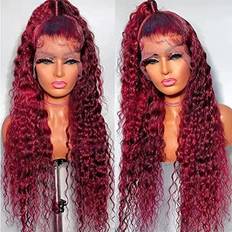 Jolanly Lace Front Wigs 24 inch 99J Red