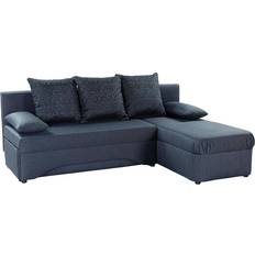 Polyester Möbel Poco Functional Corner Dark Blue Sofa 191cm 3-Sitzer