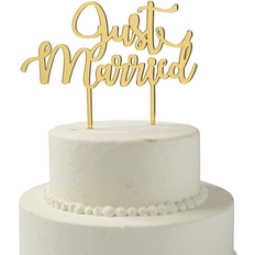 Fun Express Gold Just Married Topper W Cake Decoration