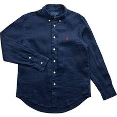 Knapper Skjorter Polo Ralph Lauren Kid's Logo Linen Shirt - Navy Blue