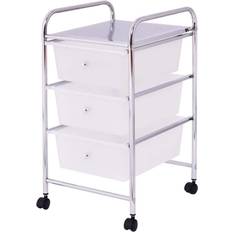 Rolling cart with drawers Costway 3 Drawers Rolling Cart Trolley Table
