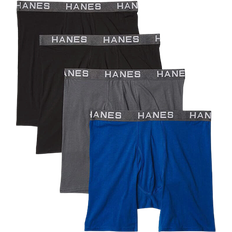 Hanes Men's Ultimate Comfort Flex Fit Ultra Soft Boxer Briefs 4-pack - Black/Grey