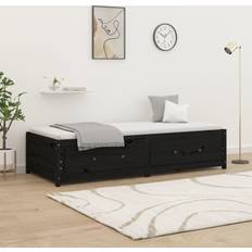 Dagsenger Sofaer vidaXL Black, 75 Solid Pine Day Bed Sofa