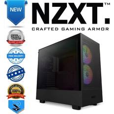 ATX - Midi Tower (ATX) Kabinetter NZXT h5 flow rgb black mid tempered glass