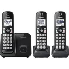 Panasonic Black Cordless Phone System TGD613B With 3 Handsets