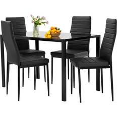 Black Dining Sets FDW B083ZS9Z9Z Dining Set 27.6x47.2" 5