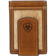 Wrangler Men's Leather Card Case Wallet with Money Clip