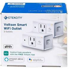 Etekcity Smart Outdoor Wi-Fi Outlet Plug (2-Pack) Black