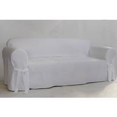Loose Covers Twill 1-Pc. Loose Sofa Cover White