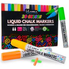 Loddie Doddie Liquid Chalk Markers | Dust Free Chalk Pens - Perfect for Chalkboards, Blackboards, Windows and Glass | 6mm Reversible Bullet & Chisel