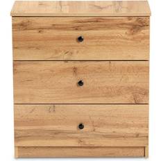 Baxton Studio Decon Oak Brown Chest of Drawer 23.6x25.6"