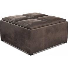 Leather coffee table ottoman WyndenHall Franklin Wide Coffee Table
