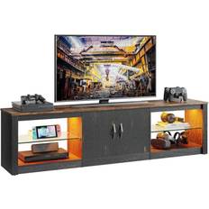Furniture Bestier Entertainment Center Golden Black TV Bench 70.9x18.3"