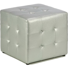Cortesi Silver Metallic Cube Seating Stool