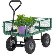 Sunnydaze Decor Heavy-Duty Steel Dump Utility Garden Cart Green