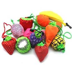 Yuyikes 10pcs fruits reusable grocery shopping tote bags folding pouch storag