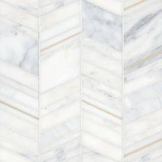 Bedrosians Ferrara Honed Chevron Marble Mosaic Tile with 10.75 10-Pack 8.96