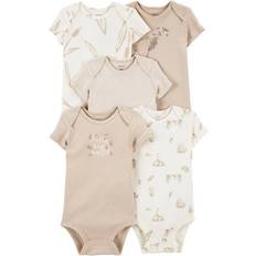 6-9M Children's Clothing Carter's Baby Short-Sleeve Bodysuits 5-pack - Ivory