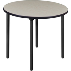 Black round folding table Regency Kee 36" Round Folding Breakroom Table- Grey/ Black Brown Black
