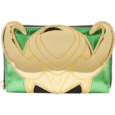 Loungefly Master of Mischief Shine Zip-Around Wallet green