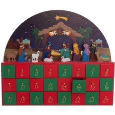 Interior Details Kurt Adler S. D4034 Wooden Nativity Calendar Decoration