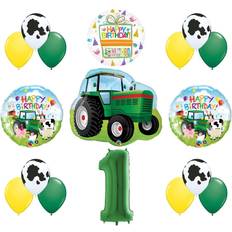 Mayflower products 1st birthday farm tractor balloon bouquet decorations