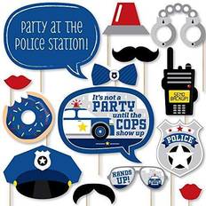 Calling all units police birthday or baby shower photo booth props kit-20 ct