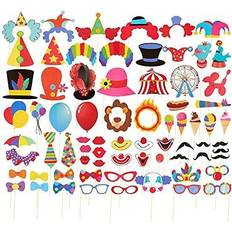 Photo booth backdrop 72-pack carnival circus selfie photo booth props party decoration backdrop