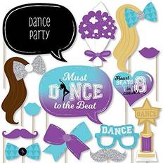 Must Dance to the Beat Dance Birthday Party Photo Booth Props Kit 20 Count Purple Purple