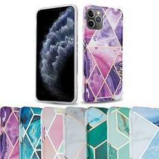 Cadorabo IMD TPU Bunter Marmor Cover iPhone 11 Pro Max Smartphone Hülle, Grün