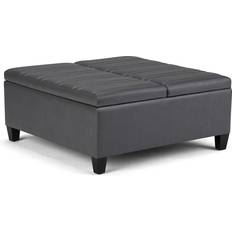 Leather coffee table ottoman WyndenHall Tyler Square Coffee Table