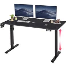 vivo Black 2-in-1 Ergonomic Footrest, Height Adjustable Desk Stool