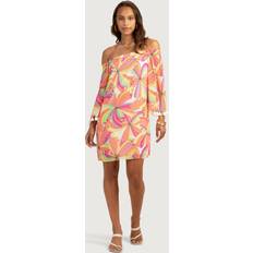 Trina Turk Amaris Off-Shoulder Tasseled Shift Dress MULTI