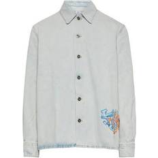 Best Shirts Off-White Graffiti Logo Denim Overshirt Jacket