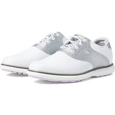 FootJoy Women's Traditions Spikeless Golf Shoes 3209684- White/Silver/Purple