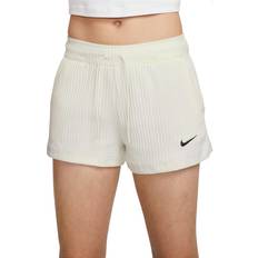 Nike High-Waisted Ribbed Jersey Shorts Sail/Black Beige