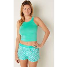 PINK Sleepwear PINK Modal Cropped Sleep Cami, Blue, Women's Pajama Tops