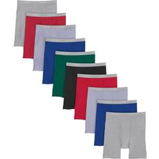 Hanes Men's Cotton Boxer Brief Underwear Super Value Pack, Assorted Solids,  10-Pack