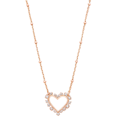 Kendra Scott Ari Heart Pendant Necklace - Rose Gold/Transparent