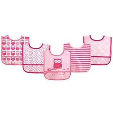 Luvable Friends waterproof bibs with pocket 5-pack. 02208p pink